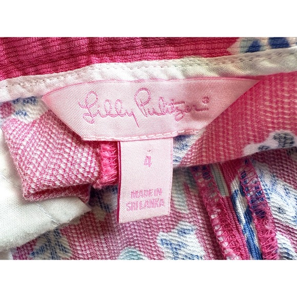 Lilly Pulitzer Preppy Coastal Addie Pocket Shorts Pink Samba Print SIZE 4 - Picture 8 of 9